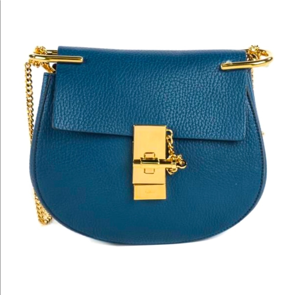 🦋 AUTHENTIC Chloe Drew Small Blue Chain Crossbody